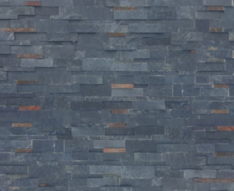 Classic Black Slate Ledgestone - Natural Cleft - 6" X 24"