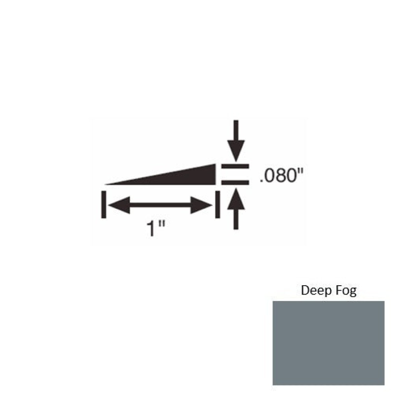 Solid 21 Deep Fog Rubber Reducer Strip - 1" X 9 Ft (108") X 0.080"