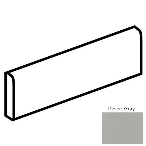 Color Wheel Linear Desert Gray Ceramic Wall Trim - 4" X 16" Bullnose