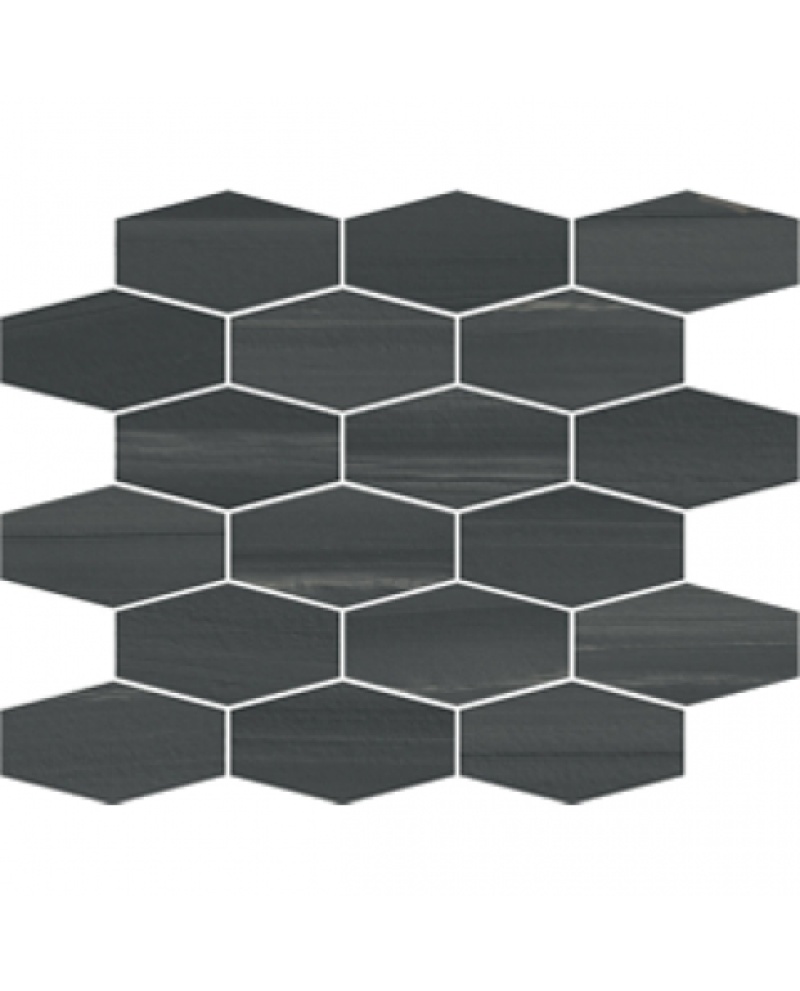 Hematite Black Esagona Porcelain Mosaic
