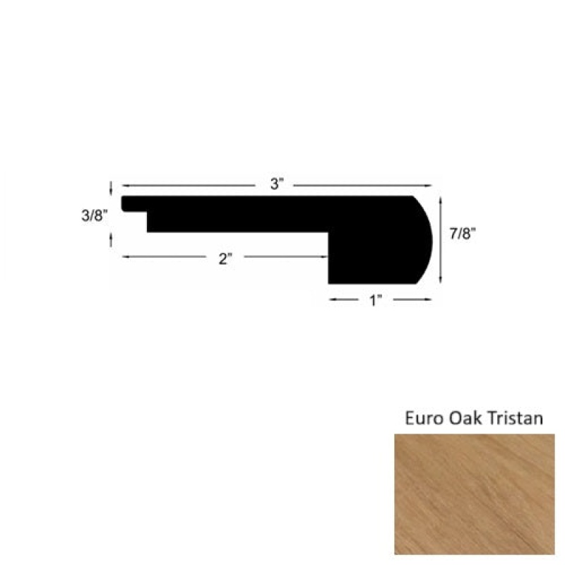 Avalon Euro Oak Tristan Hardwood Moulding / Trim - 3" X 78" Round Stair Nose - Urethane