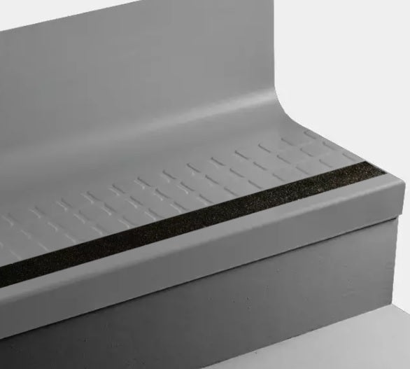 Johnsonite Medium Grey Raised Square Rubber Stair Tread