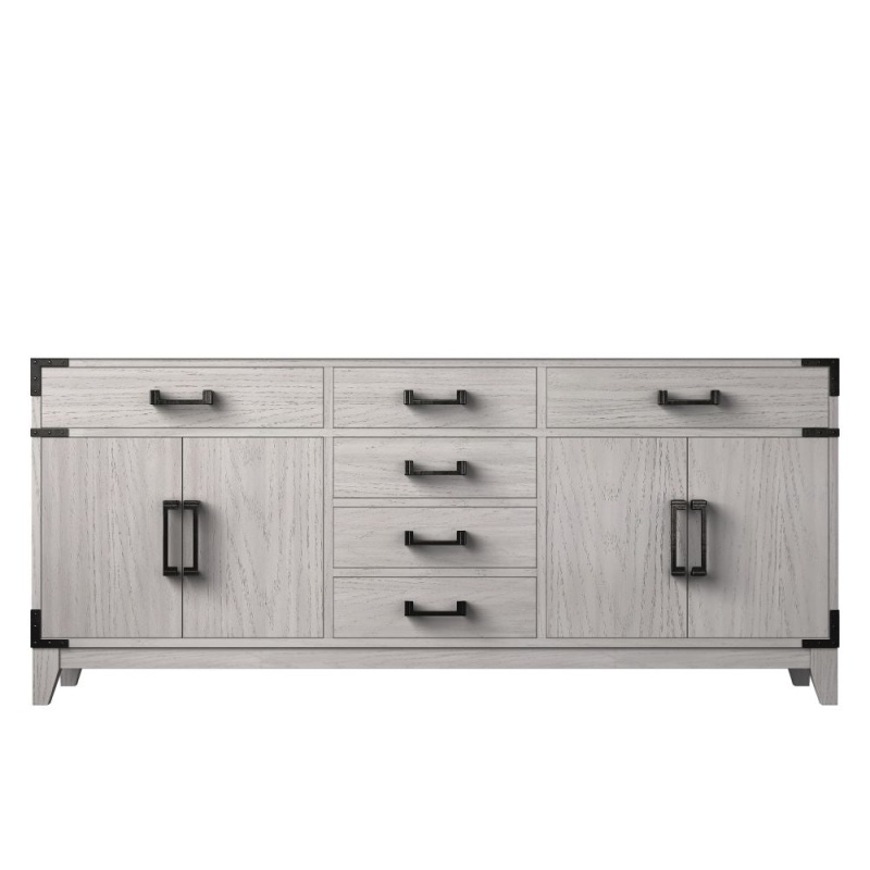 Laurel White Oak Wood Freestanding Double Sink Bathroom Vanity - 72" - White Oak