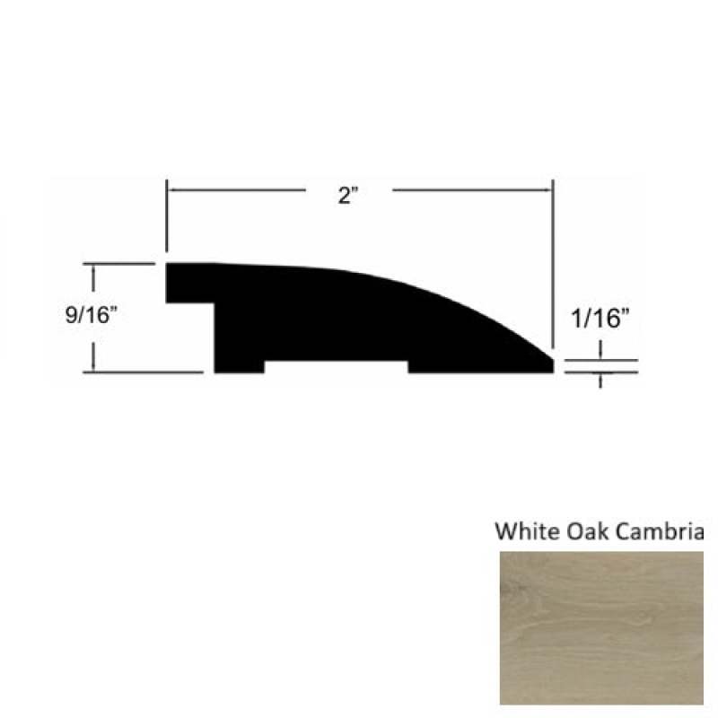 Sylvania White Oak Cambria Hardwood Moulding / Trim - 2" X 78" Reducer - Urethane