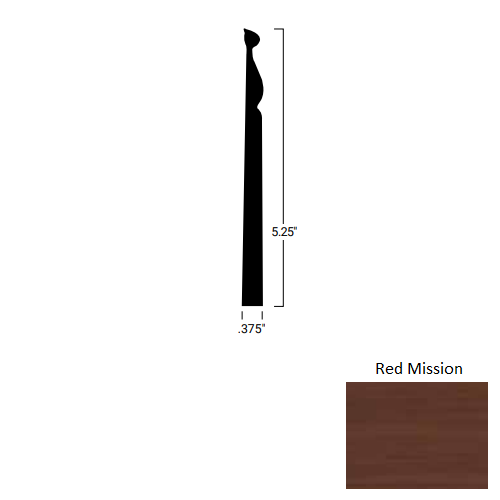 Johnsonite Red Mission Rubber Masquerade Wall Base