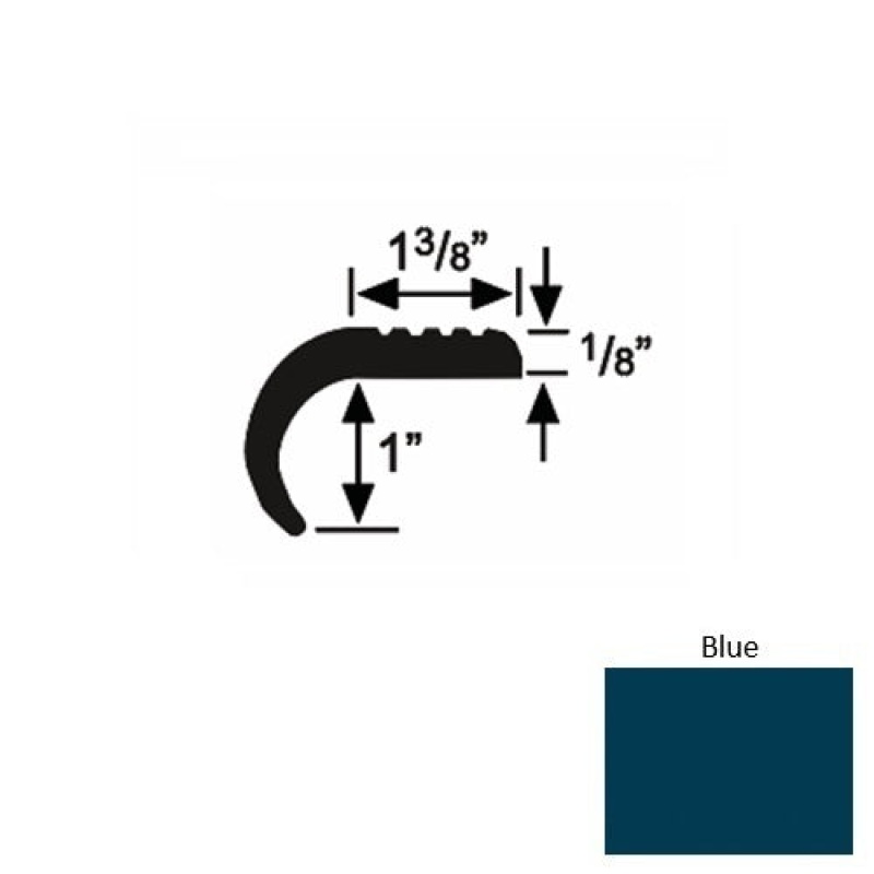 Solid 06 Blue Rubber Domestic Stair Nosing