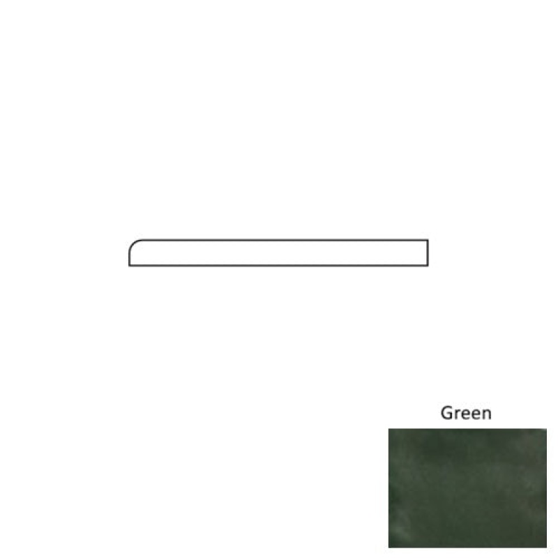 Marrakech Green Porcelain Wall Trim - 0.2" X 8" Quarter Round - Glossy