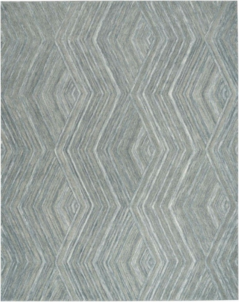 Graceful Blue Gru03 Wool Contemporary Area Rug - 8 Ft X 10 Ft - Blue