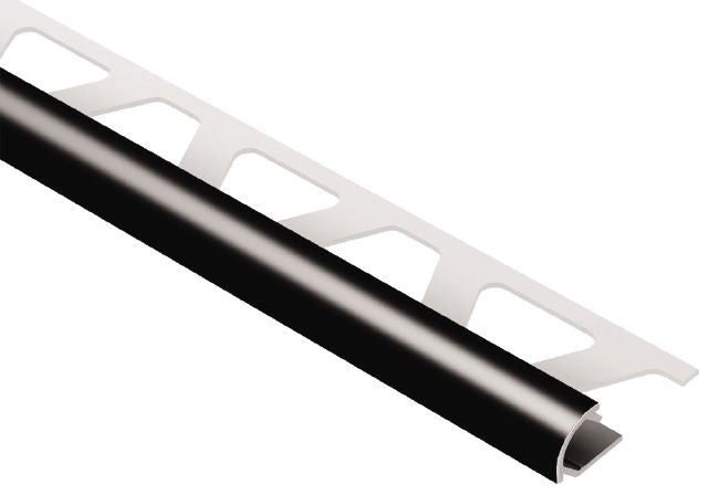 Rondec Bullnose Metal Tile Edging Trim - Black Color Coated Aluminum