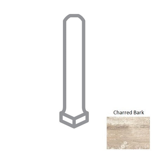 Crate Charred Bark Porcelain Wall Trim - 1" X 6" Cove Base In Corner - Honed