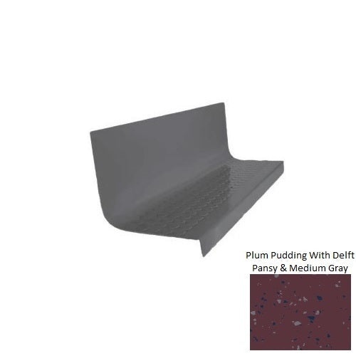 Spextones Plum Pudding With Delft Pansy & Medium Gray Type 1701 Distinct Designs Rubber - 20 1/2" X 72" Stair Tread - Rgt Radial Ii Raised Disc Design
