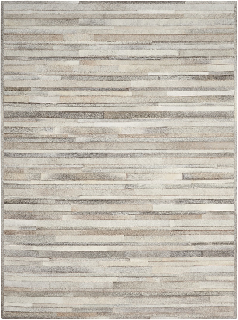 Silver Cowhide Modern Area Rug 4 Ft x 6 Ft
