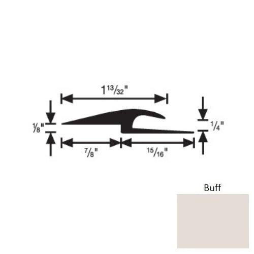 Buff Vinyl Tile and Carpet Joiner 1/4" x 12 ft