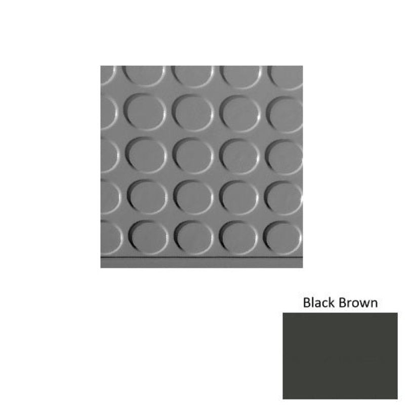Solid 97 Black Brown Vantage Raised Circular Rubber Stair Tread
