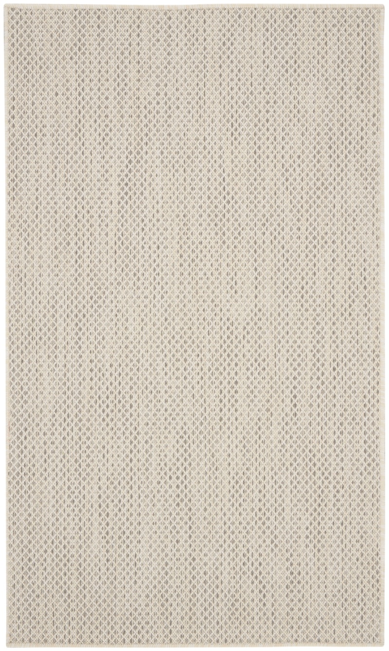 Courtyard Ivory Silver Modern Area Rug 3 Ft X 5 Ft
