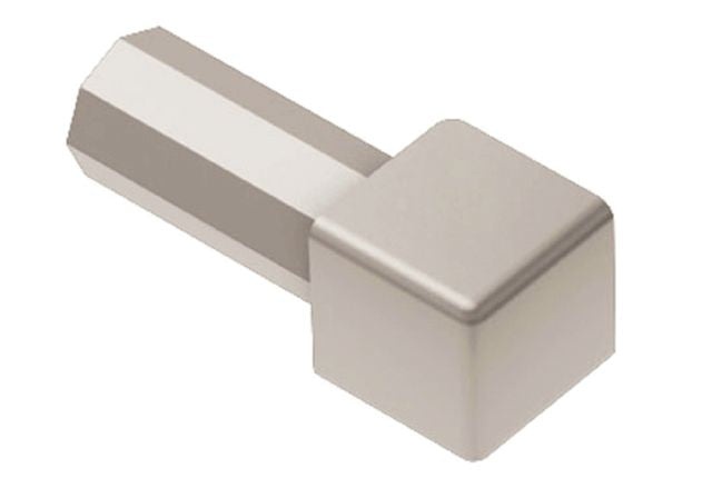 Quadec Inside & Outside Corner Metal Tile Edging Trim - Satin Nickel Anodized Aluminum