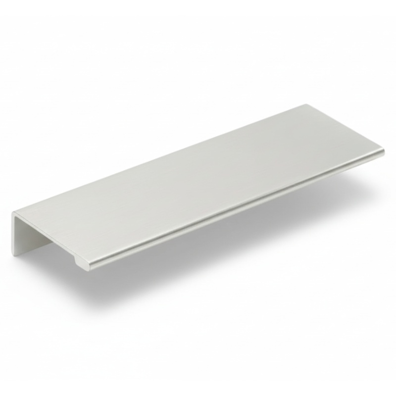 Silverline A1022 Silver Metal Cabinet Finger Pull - Brushed Aluminum - 3 3/4" (96 Mm) Center To Center