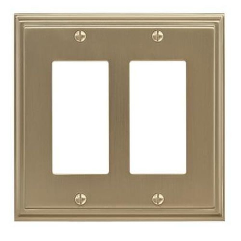 Mulholland Zinc 2 Rocker Decorator Switch Wall Plate - Golden Champagne - 2-Rocker