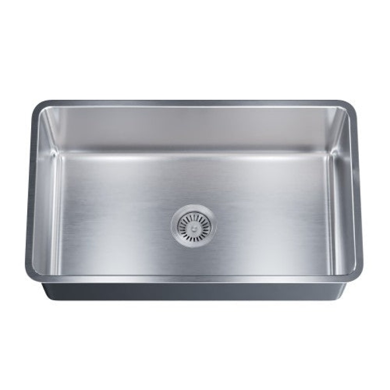 6005 3018 Satin Stainless Steel Undermount Single Bowl Kitchen Sink - 30" X 18" X 9" - Satin