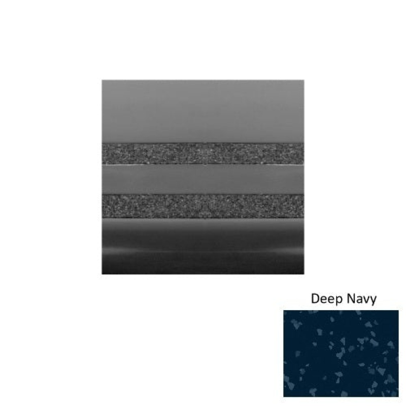 Symmetry 40 Deep Navy Heavy Duty Rubber (Sq) With Galley Red Abrasive Strip Stair Tread With Dupont Kevlar - Smooth