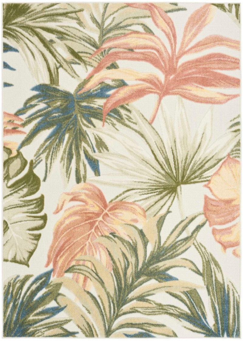 Aloha Ivory Green 5 ft x 8 ft Area Rug