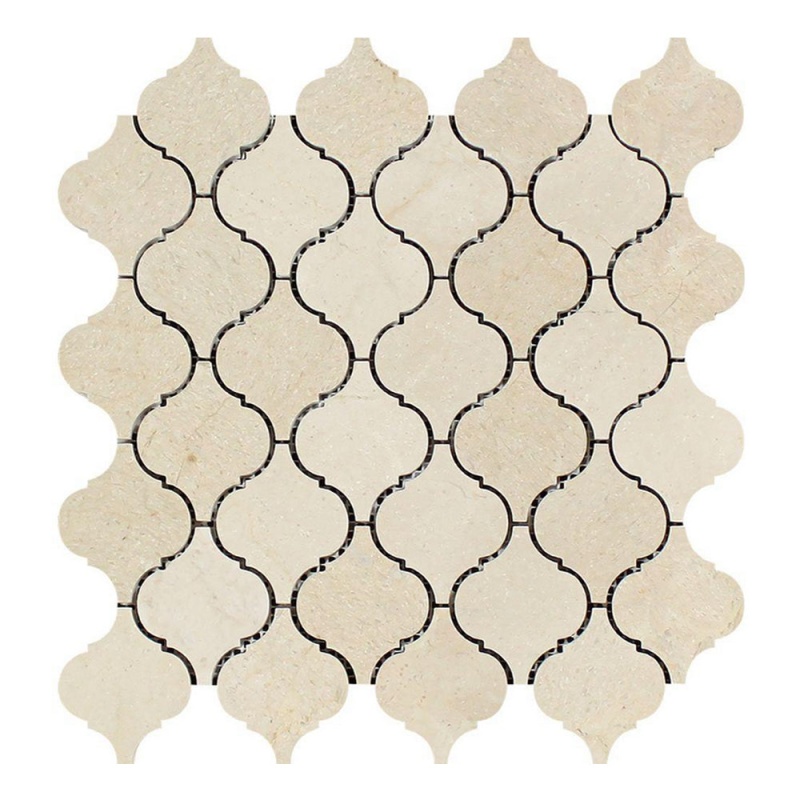 Crema Marfil Marble Mosaic - 2" Arabesque - Polished, Per Pack: 20 Enter Quantity In Sheets