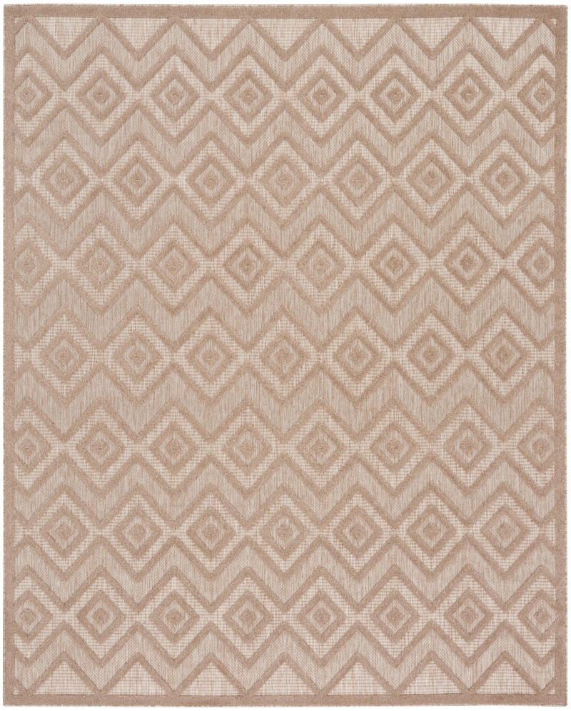 Natural Beige Polypropylene Modern Area Rug 8 Ft x 10 Ft