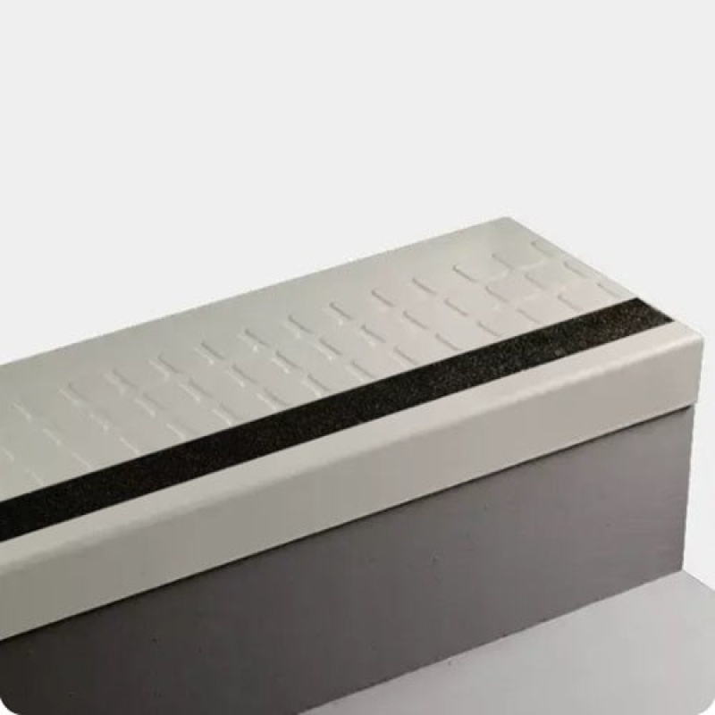 Johnsonite Snow White Raised Square Rubber Moulding / Trim - 12 1/4" X 42" Angle Fit Stair Tread Without Riser (Sq) Wit…