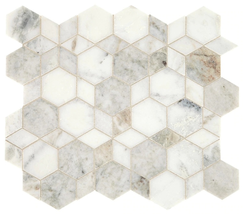 Sublimity Daphne White Marble Mosaic - Hypnotic - Honed, Per Pack: 8.3 Enter Quantity In Sqft