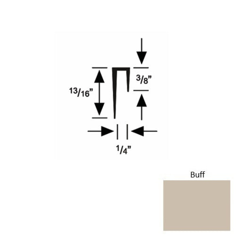 Solid 47 Buff Rubber Cove Cap Square - 1/4" X 9 Ft (108")