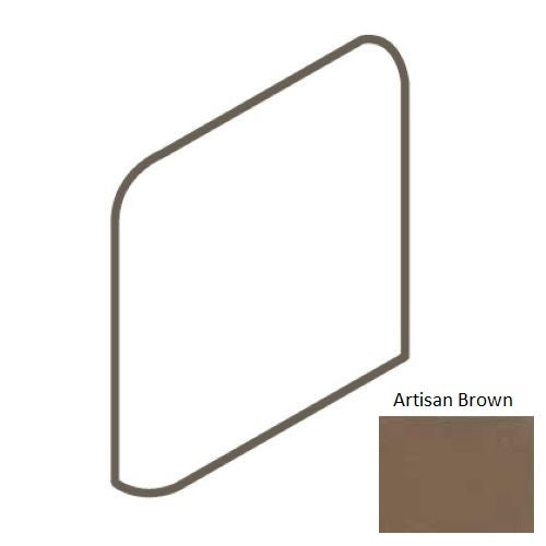 Keystones Unglazed Mosaic Artisan Brown Porcelain Floor & Wall Trim - 2" X 2" Bullnose Outcorner - Matte