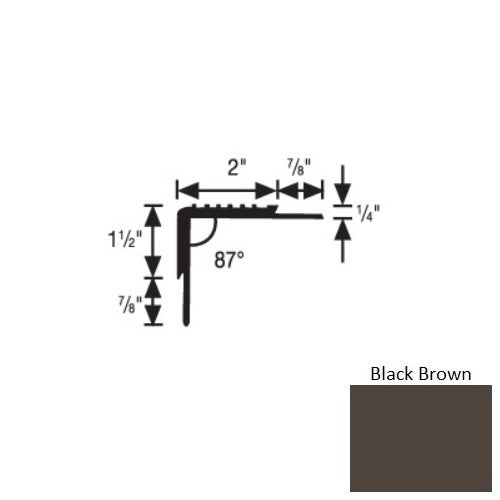 Black Brown Vinyl Double Butt Carpet Stair Nosing