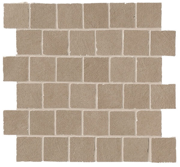 B Natural Ecru Tumbled Porcelain Mosaic - Brick - Matte