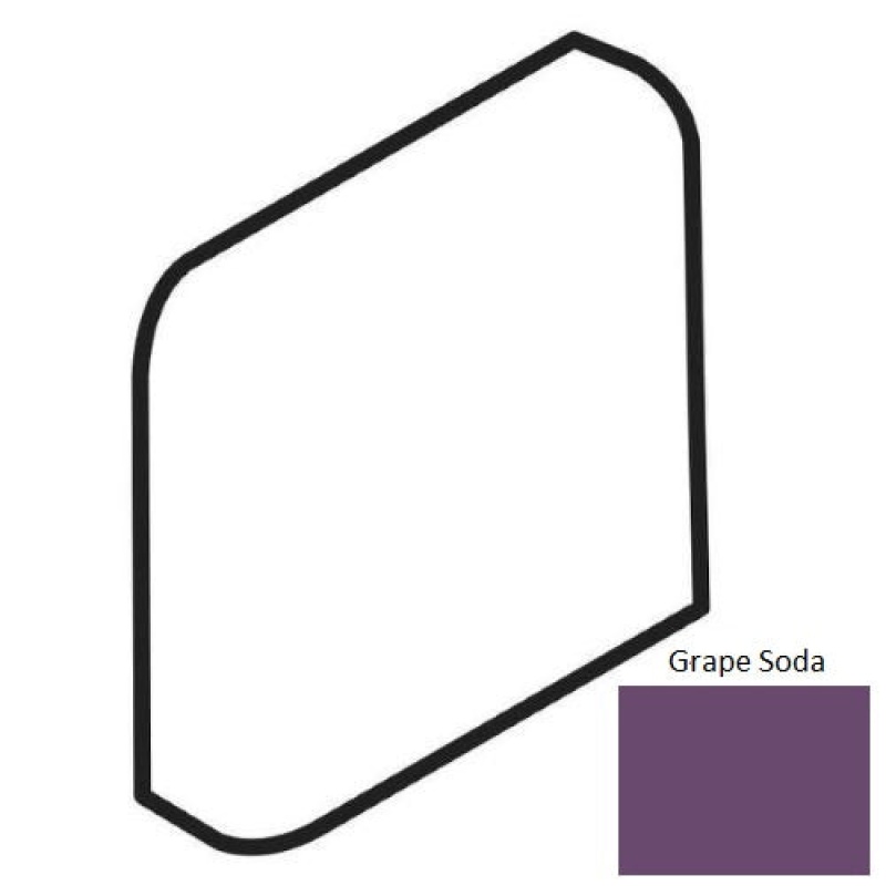 Bright & Matte Grape Soda Ceramic Wall Trim - 2" X 2" Radius Bullnose Outcorner - Glossy