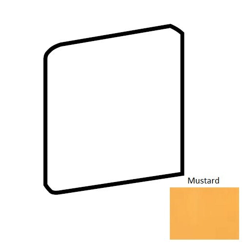 Color Wheel Classic Mustard Ceramic Wall Trim - 6" X 6" Bullnose Corner - Semi Gloss