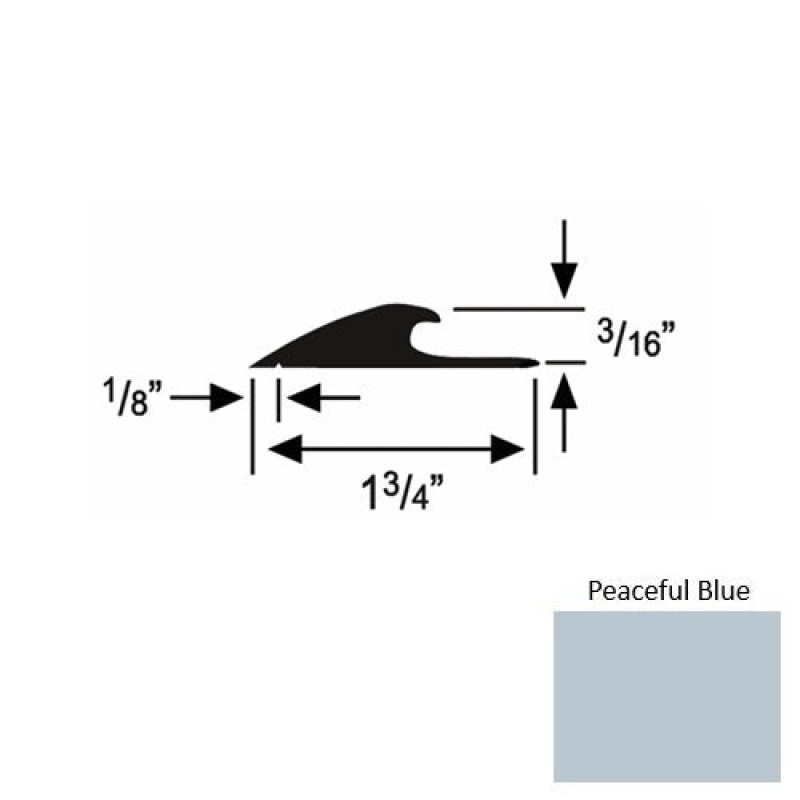 Roppe Solid 42 Peaceful Blue Rubber Custom Carpet Edging