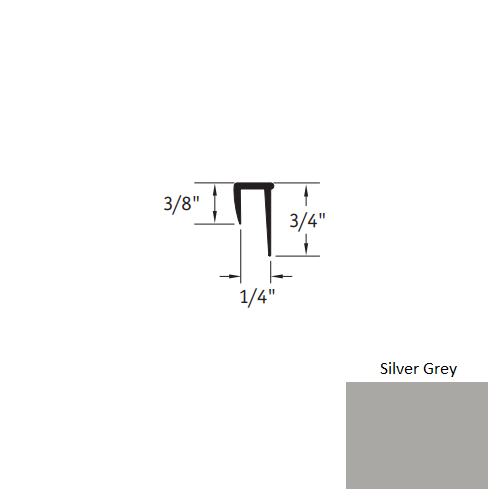Johnsonite Silver Grey Vinyl Moulding / Trim
