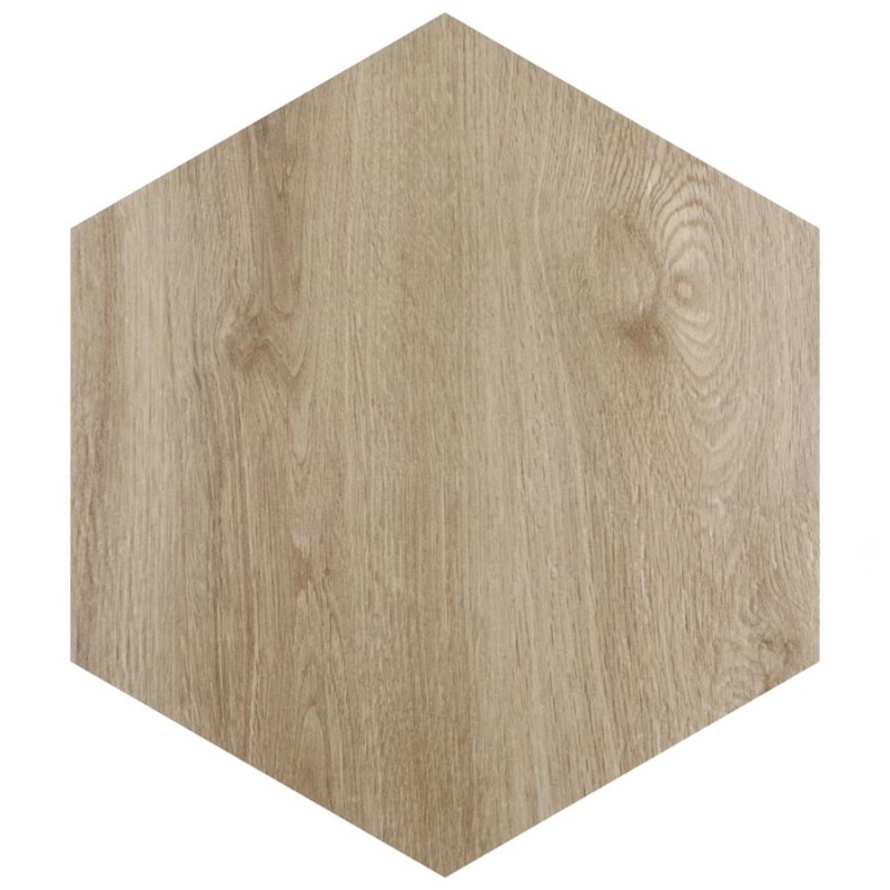 Natura Camel Porcelain Tile - Textured Hexagon