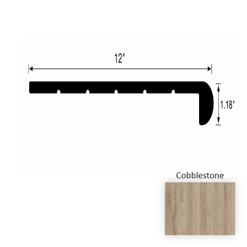 VersaCore PureEdge Cobblestone Round Stair Tread