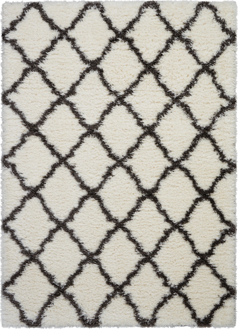 Luxe Shag Ivory / Charcoal Area Rug
