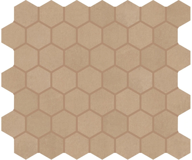 Moroccan Concrete Ochre Ceramic Mosaic - 1.5" Hexagon - Matte