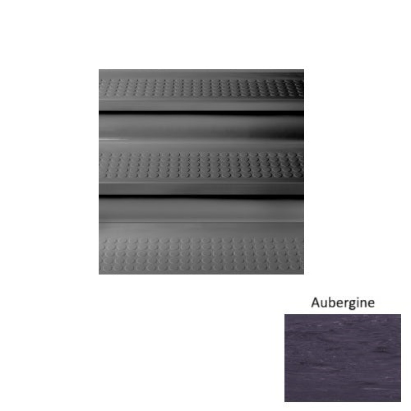 Marbleized 98 Aubergine Vantage Raised Circular Rubber (Sq) Stair Tread - Textured