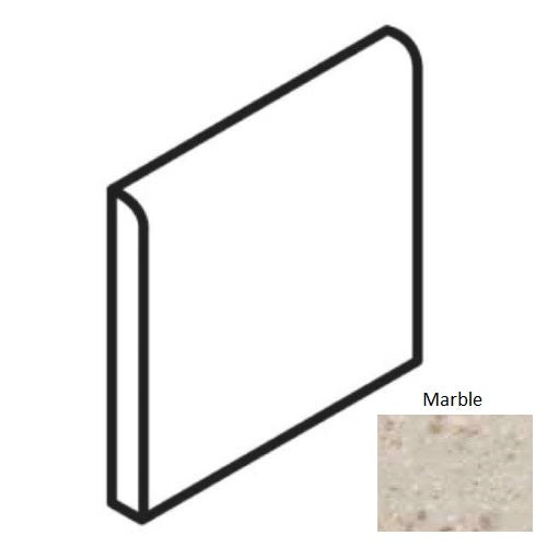 Keystones Unglazed Mosaic Marble Porcelain Floor & Wall Trim - 1" X 1" Bullnose - Matte