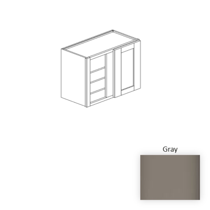 Gray Wood Kitchen Corner Blind Base Cabinet