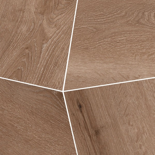Tidovan Cove Deco Sienna Porcelain Mosaic - 16" x 16" - Matte