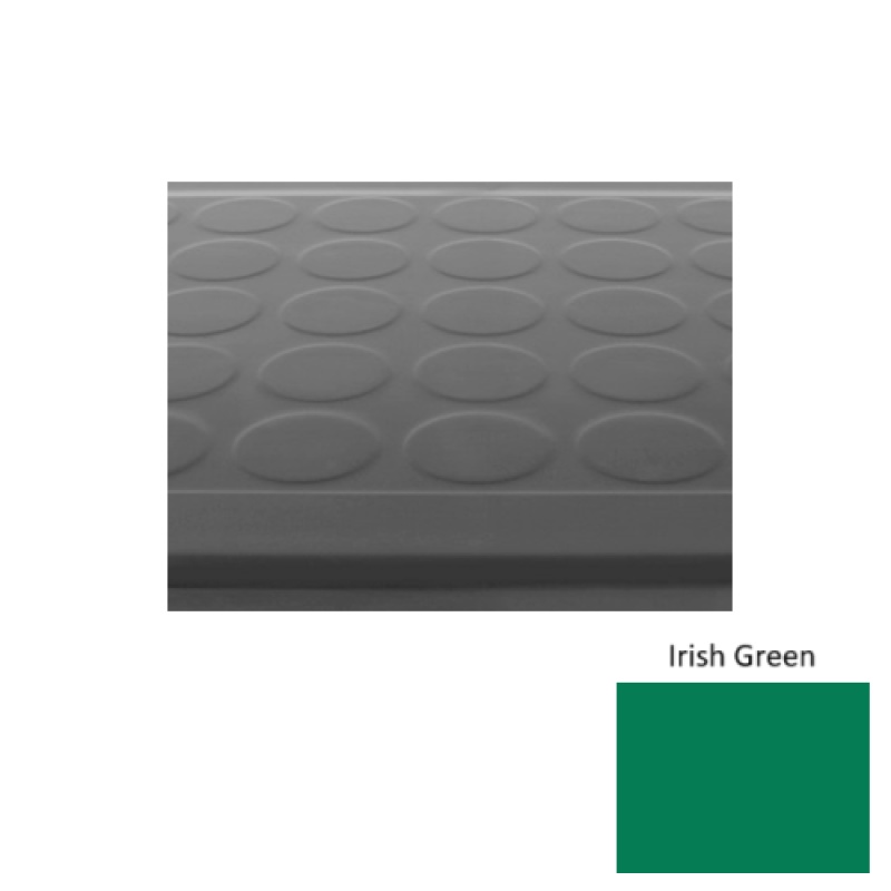 Solid 92 Irish Green Low Profile Raised Circular Rubber (Sq) Stair Tread - Textured