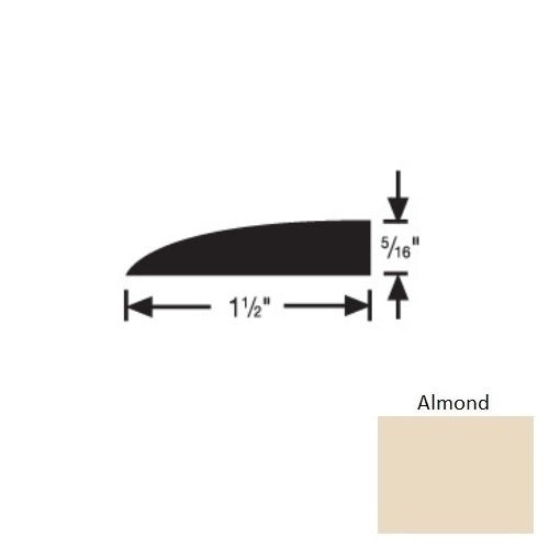 Flextones Almond Vinyl 177B Carpet Edge Reducer - 1 1/2" X 12 Ft - Thermoplastic
