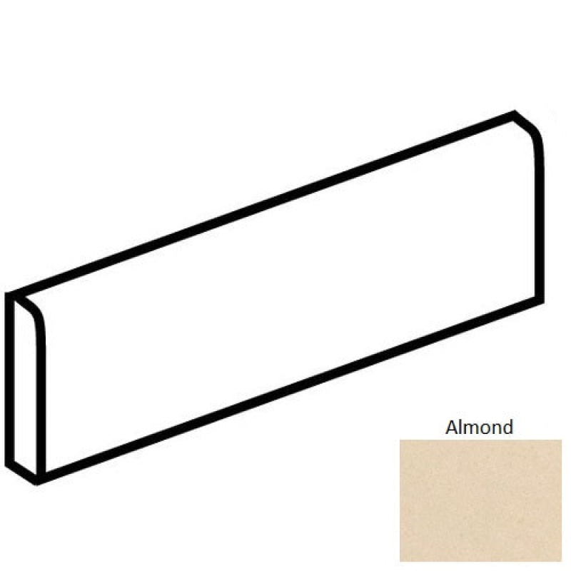 Colormatch Almond Ceramic Wall Trim - 4 1/4" X 12 3/4" Bullnose 12 3/4" Side (Qh02) - Matte