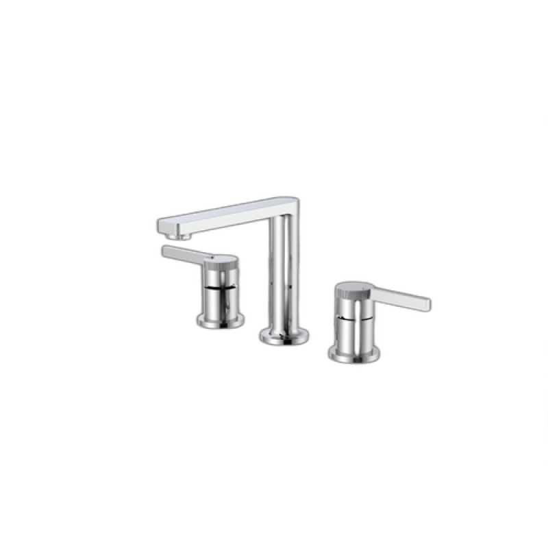 Rhine Chrome Bathroom Faucet - Double Handle / Three Hole - Chrome