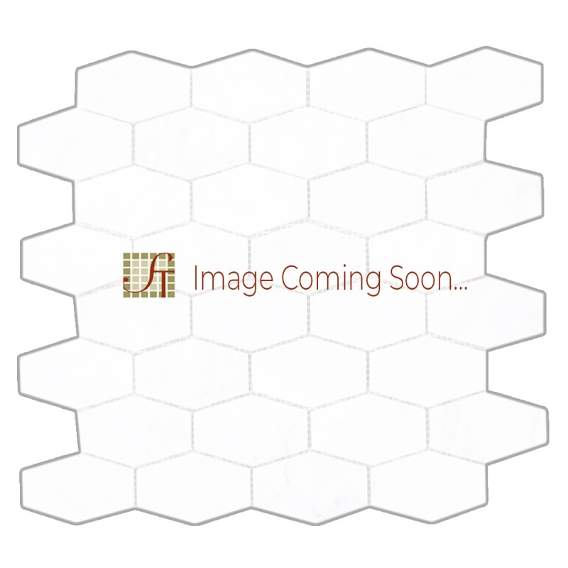 Contempo White Marble Mosaic - 2" X 4" Elongated Hexagon - Honed